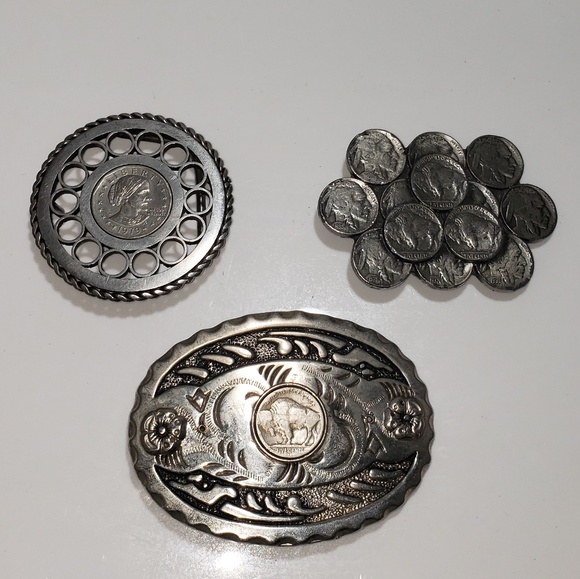 made in u.s.a Other - 3 coin belt buckles vintage unisex